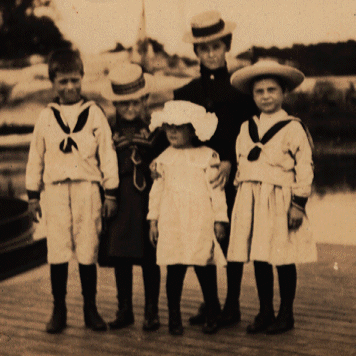 The Phelps Children with their Nanny